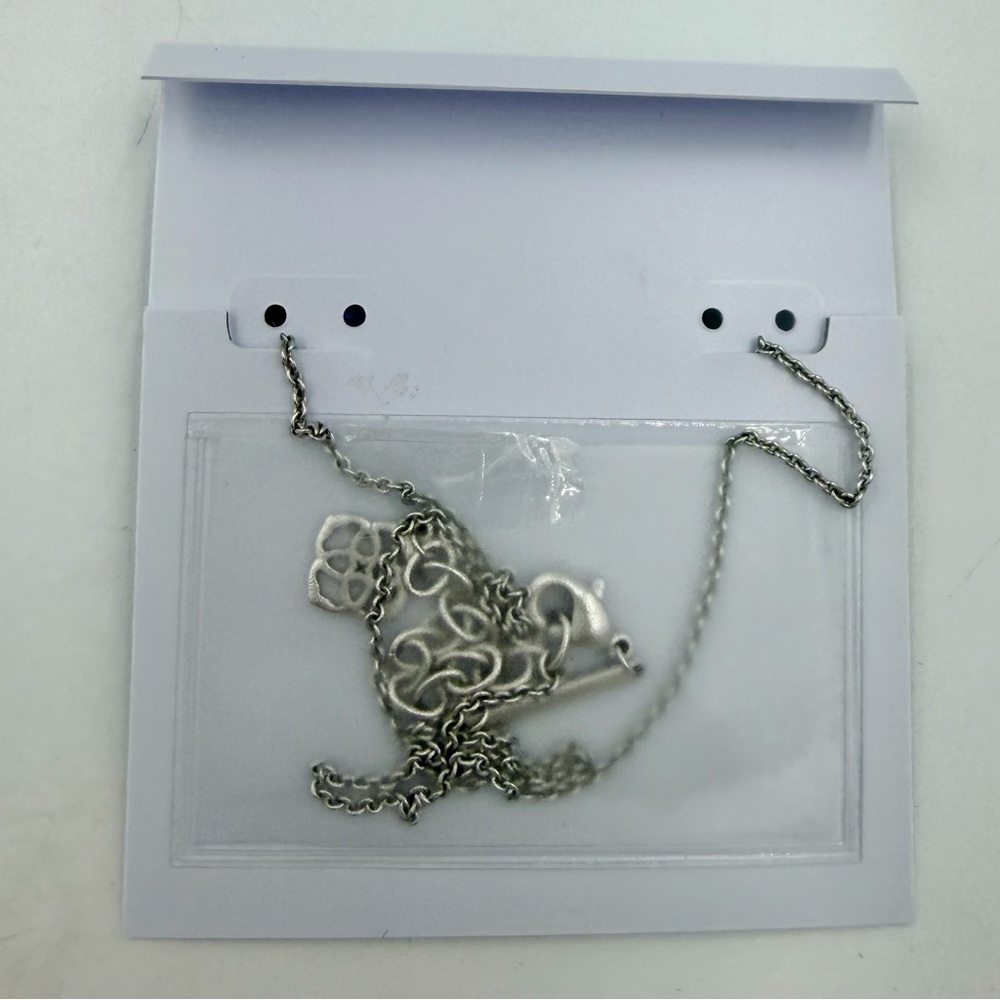 Kendra Scott Elisa Silver Short Pendant Red White & Blue Star NWT - Picture 7 of 9